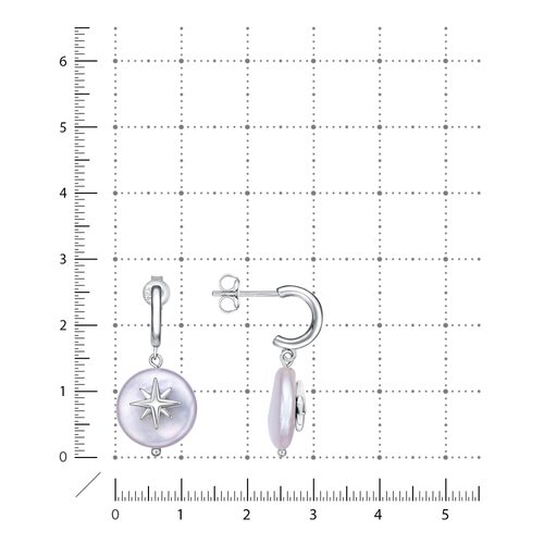 Серьги с жемчугом из серебра 925 пробы