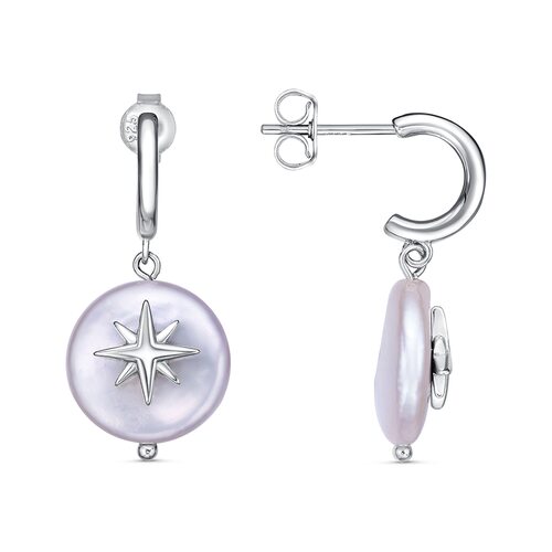 Серьги с жемчугом из серебра 925 пробы