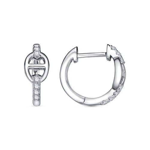 Серьги с фианитом из серебра 925 пробы