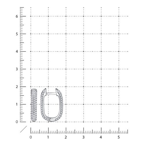 Серьги с фианитом из серебра 925 пробы