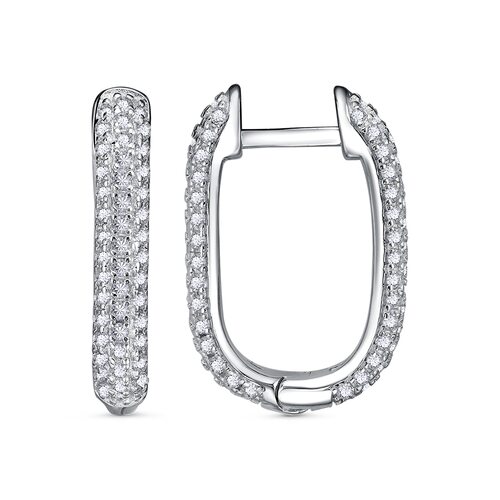 Серьги с фианитом из серебра 925 пробы