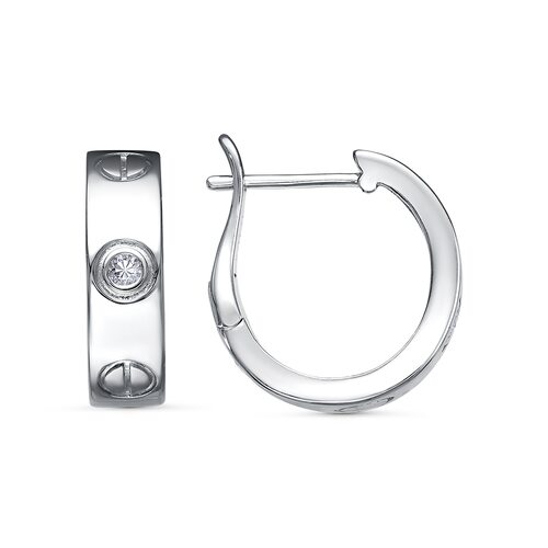 Серьги с фианитами из серебра 925 пробы
