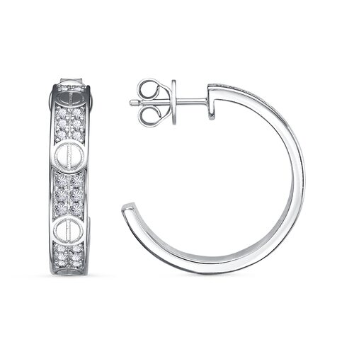 Серьги с фианитами из серебра 925 пробы
