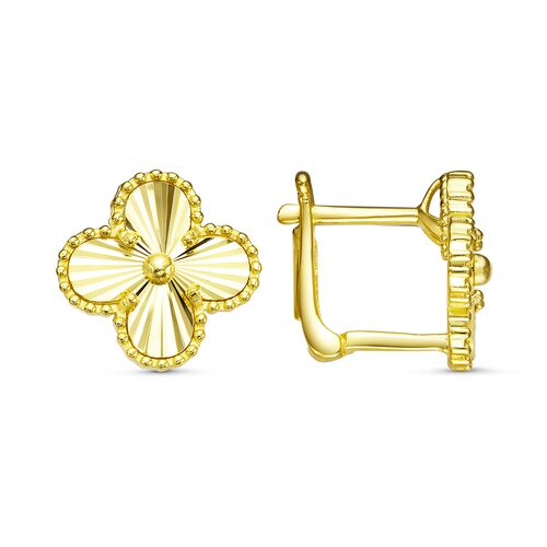 Серьги "Клевер" из серебра 925 пробы с позолотой