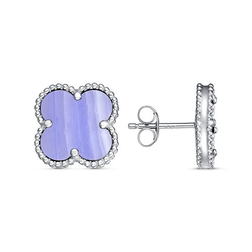 Серьги с халцедоном из серебра 925 пробы