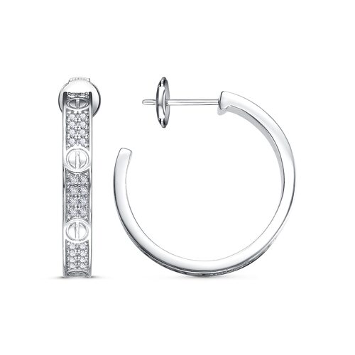 Серьги с фианитами из серебра 925 пробы