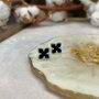 Серьги "Цветы" с ониксом из серебра 800 пробы арт. ER796