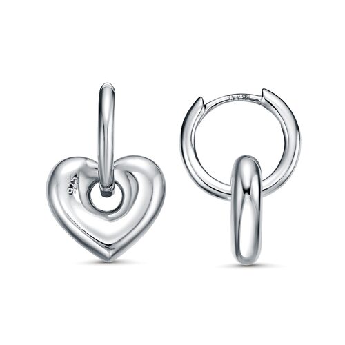 Серьги "Сердца" из серебра 925 пробы