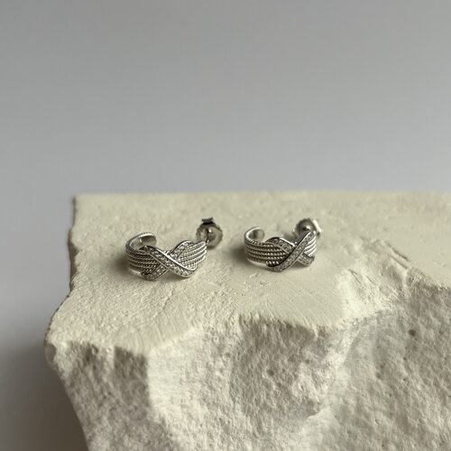 Серьги с фианитами из серебра 925 пробы