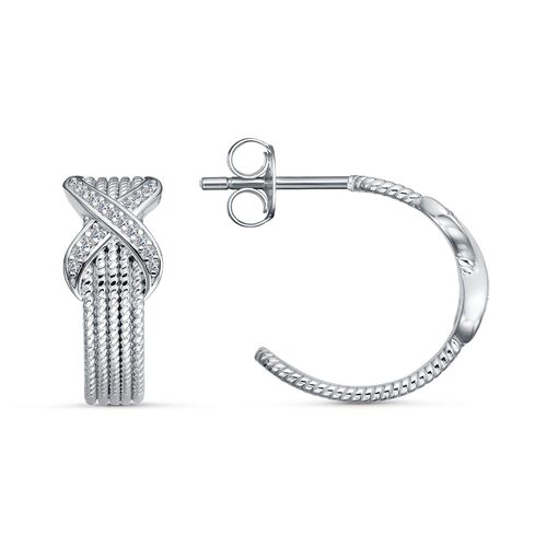 Серьги с фианитами из серебра 925 пробы