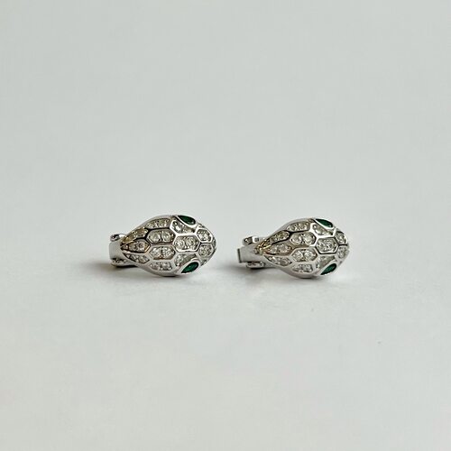 Серьги "Змеи" с фианитами из серебра 925 пробы