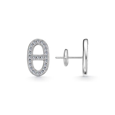 Серьги с фианитами из серебра 925 пробы