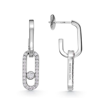 Серьги с фианитами из серебра 925 пробы