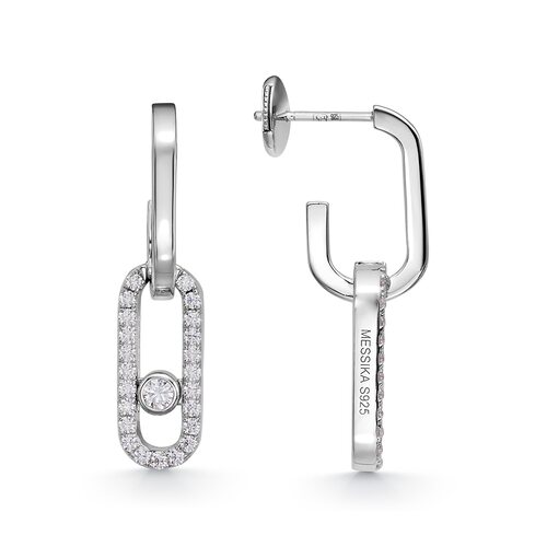 Серьги с фианитами из серебра 925 пробы