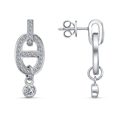 Серьги с фианитами из серебра 925 пробы