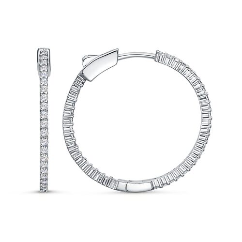 Серьги с фианитами из серебра 925 пробы