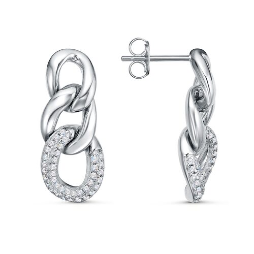 Серьги с фианитами из серебра 925 пробы