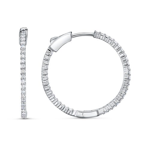 Серьги с фианитами из серебра 925 пробы