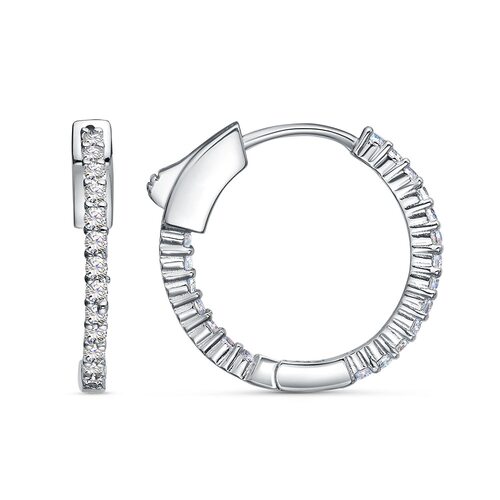 Серьги с фианитами из серебра 925 пробы