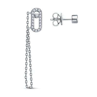 Серьги с фианитами из серебра 925 пробы