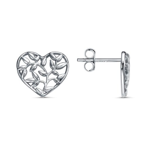 Серьги "Сердца" из серебра 925 пробы