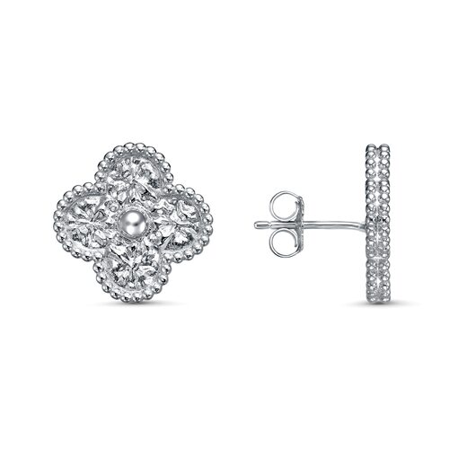 Серьги "Клевера" из серебра 925 пробы