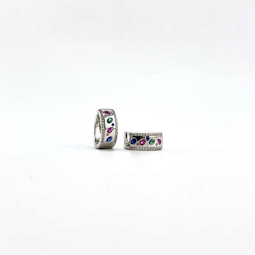 Серьги с фианитами из серебра 925 пробы