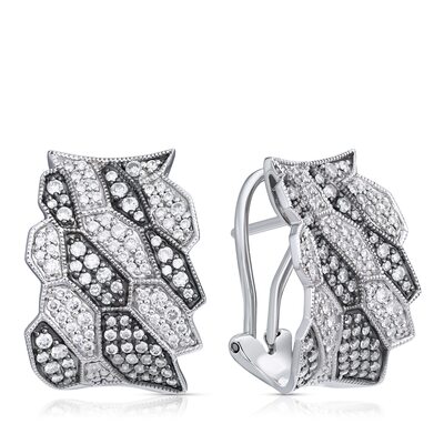 Серьги с бриллиантами из белого золота 585 пробы