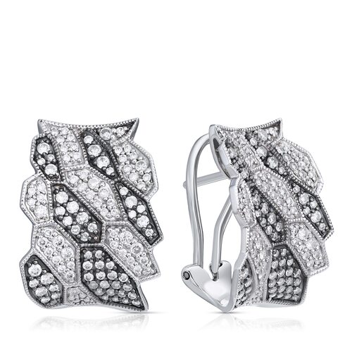 Серьги с бриллиантами из белого золота 585 пробы