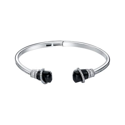 Браслет с агатом и фианитами из серебра 925 пробы