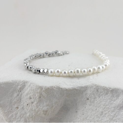 Браслет с жемчугом из серебра 925 пробы