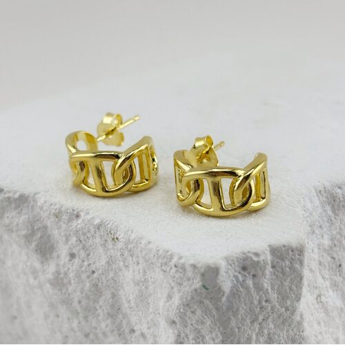 Серьги из серебра 925 пробы с позолотой