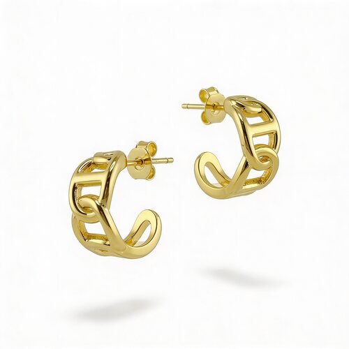 Серьги из серебра 925 пробы с позолотой