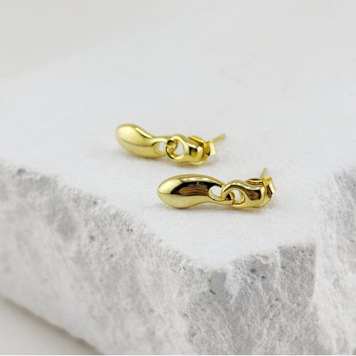 Серьги из серебра 925 пробы с позолотой