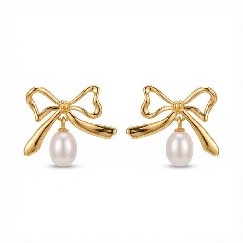 Серьги с жемчугом из серебра 925 пробы