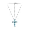 Колье "Крест" с ситаллом из серебра 925 пробы
