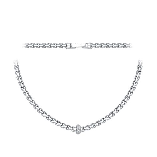 Колье с фианитами из серебра 925 пробы