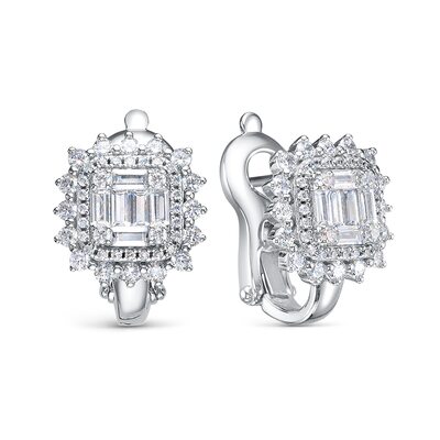 Серьги с фианитами из серебра 925 пробы