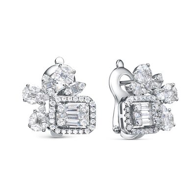 Серьги с фианитами из серебра 925 пробы