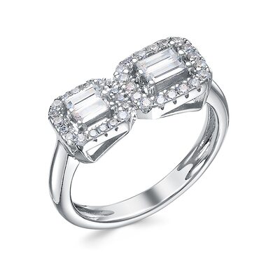 Кольцо с фианитами из серебра 925 пробы