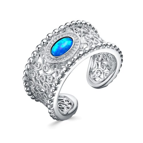 Кольцо с опалом из серебра 925 пробы