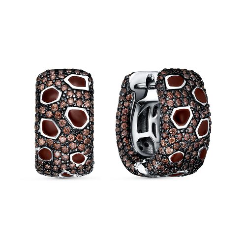 Серьги с фианитами из серебра 925 пробы