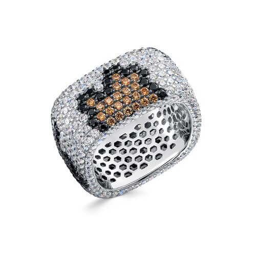 Кольцо с фианитами из серебра 925 пробы