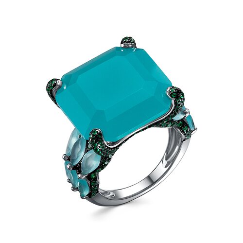 Кольцо с фианитами из серебра 925 пробы