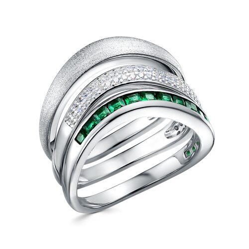 Кольцо с фианитами из серебра 925 пробы