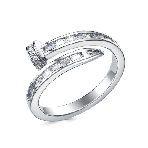 Кольцо "Гвоздь" с фианитами из серебра 925 пробы