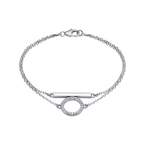 Браслет с фианитами из серебра 925 пробы