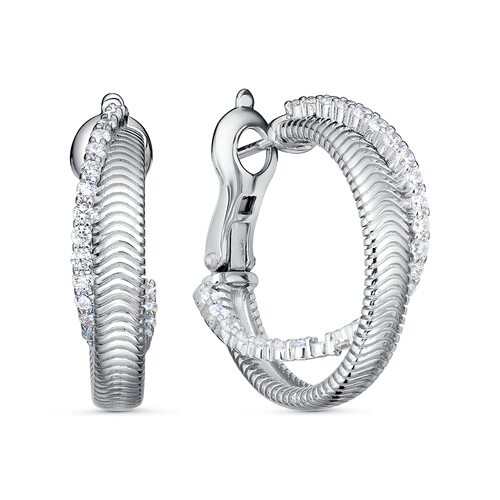 Серьги с фианитами из серебра 925 пробы