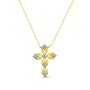 Колье "Крест" с фианитами из серебра 925 пробы с позолотой арт. HSE0482