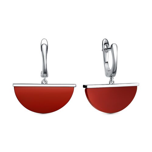 Серьги с агатом из серебра 925 пробы